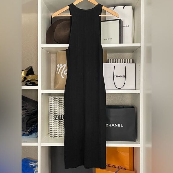 L'AGENCE Shelby Bodycon High Neck Dress in Black. Size S - Picture 3 of 5